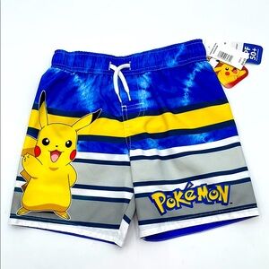 Pokémon‎ Kids Swim Trunks Functional Draw Cord Quick Dry Comfort Liner UPF 50+